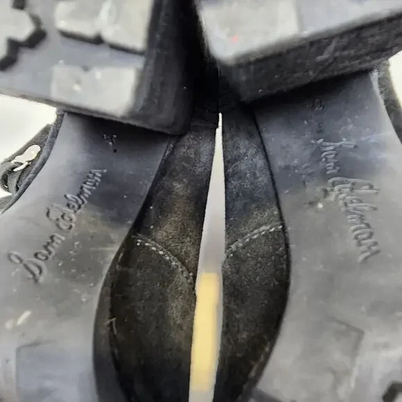 Sam Edelman Womens Carolena Black Suede Biker Lace Up Boots Booties Size 8.5 M - Picture 9 of 9